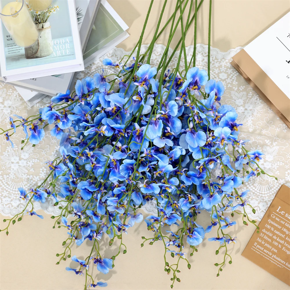 

5/10pcs/lot Single Branch Artificial Dancing Orchid Christmas Decoration Home Vases Living Room Decor 5colors Flores L98cm