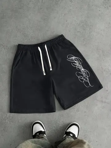 2026 Summer Best-selling Outdoor Sports Casual Fashion Comfortable Simple Letter Pattern Printed Men's Shorts