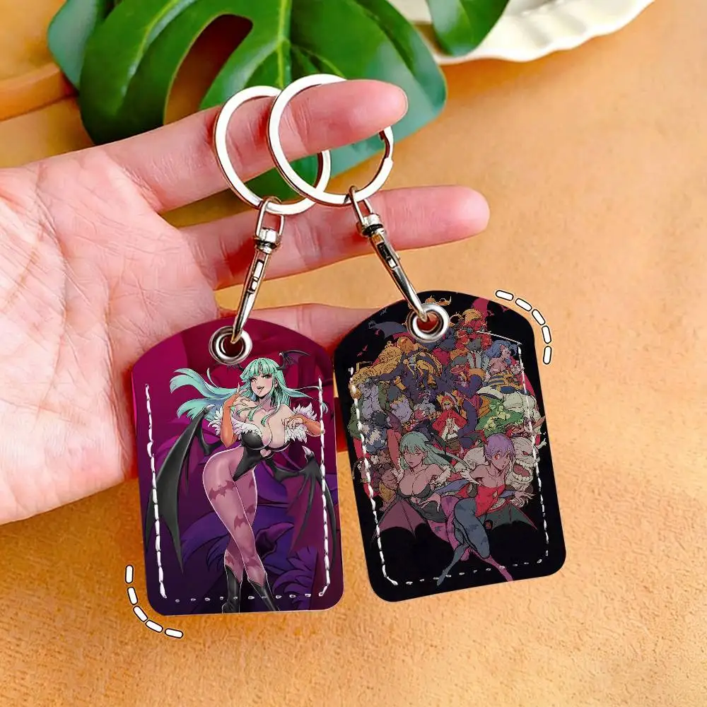 Game D-Darkstalkers Morrigan A-Aensland Card Holder Keychain Key Ring Door Lock Access Protective Case For Security Gift