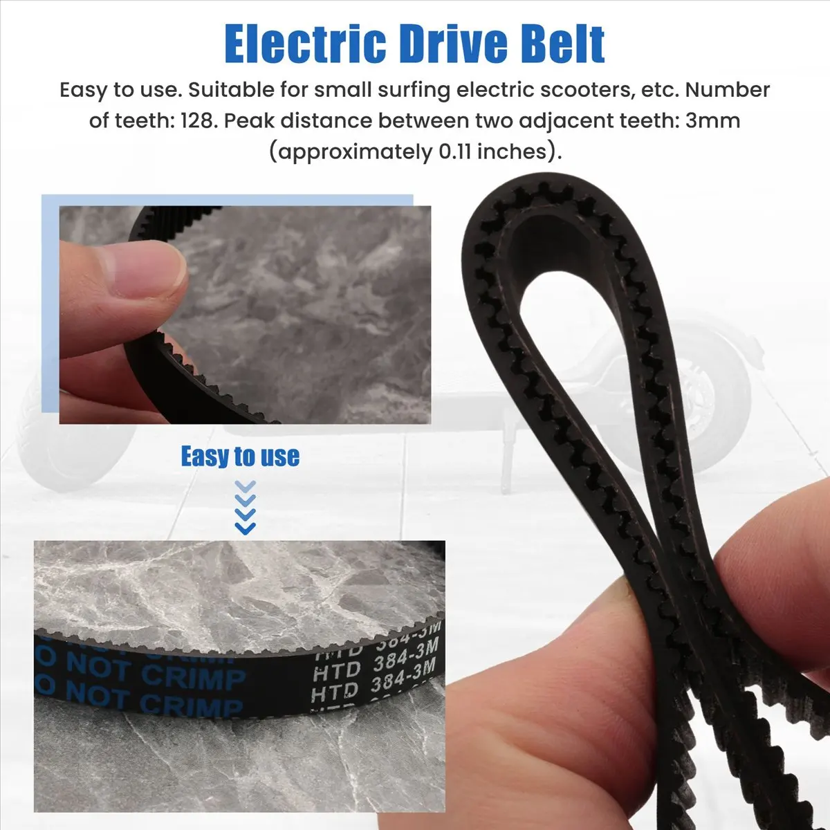 Super Sale 3Pcs 3M-384-12 Drive Belt for Electric Bike E-Bike Scooter Motorcycle