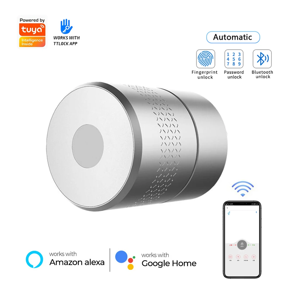 Wehere Smart Lock M531 Tuya/Ttlock Vingerafdruk Afstandsbediening Ondersteuning Alexa Wifi Draadloze Originele Cilinder Cut Sleutelschakelaar