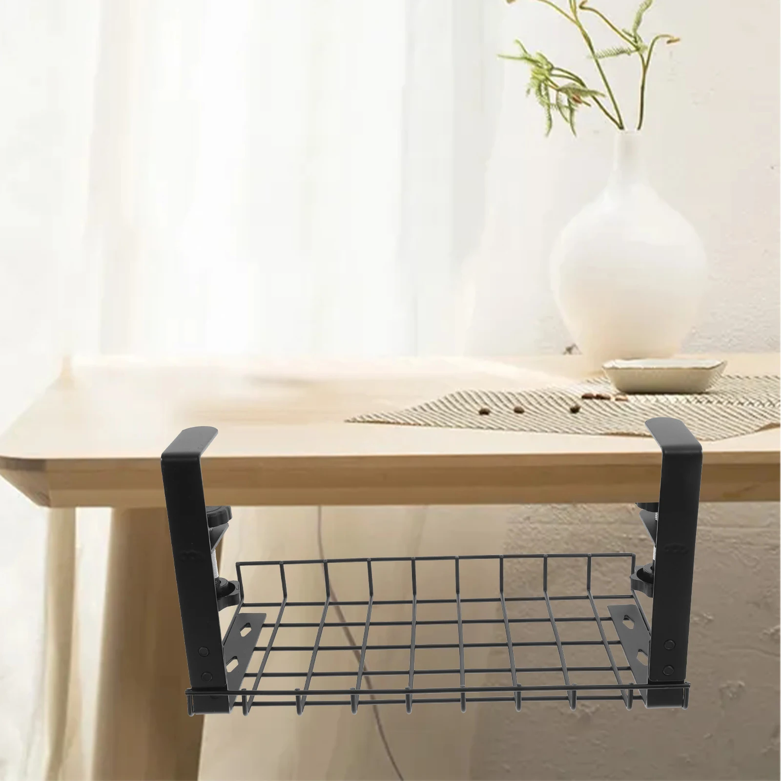 

Cable Management Under Wire ganizer Basket Computer Desk Accessories Large Capacity Storage No Drill Installation Gaming Desk