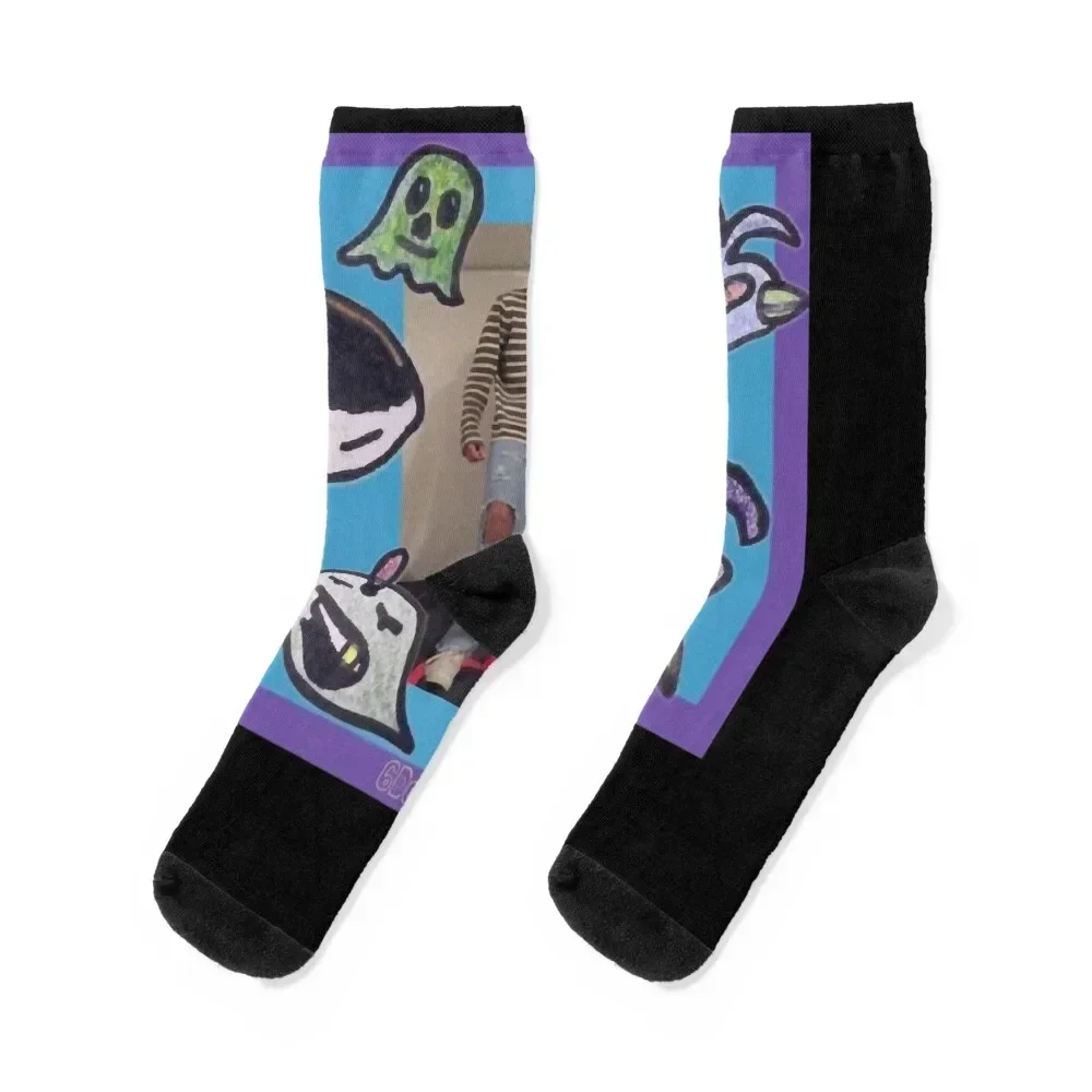 6 Dogs Album Cover Long Sleeve Socks shoes Novelties happy Designer Man Socks Women's