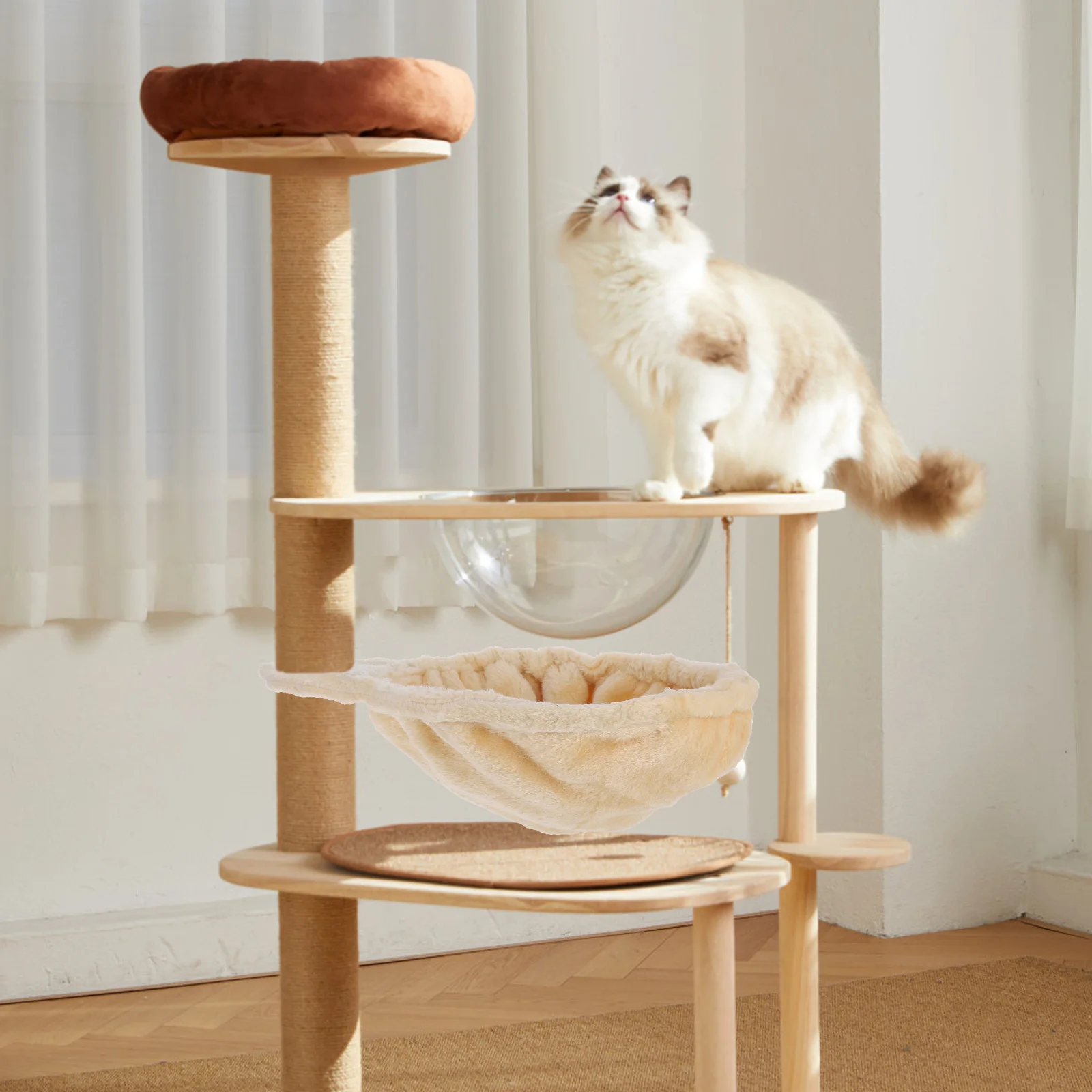 

Cat Tree Hammock For Indoor Cats Window Perch Bed Climbing Scratch Play Area Large Cat Furniture Replacement Parts Nest Seat