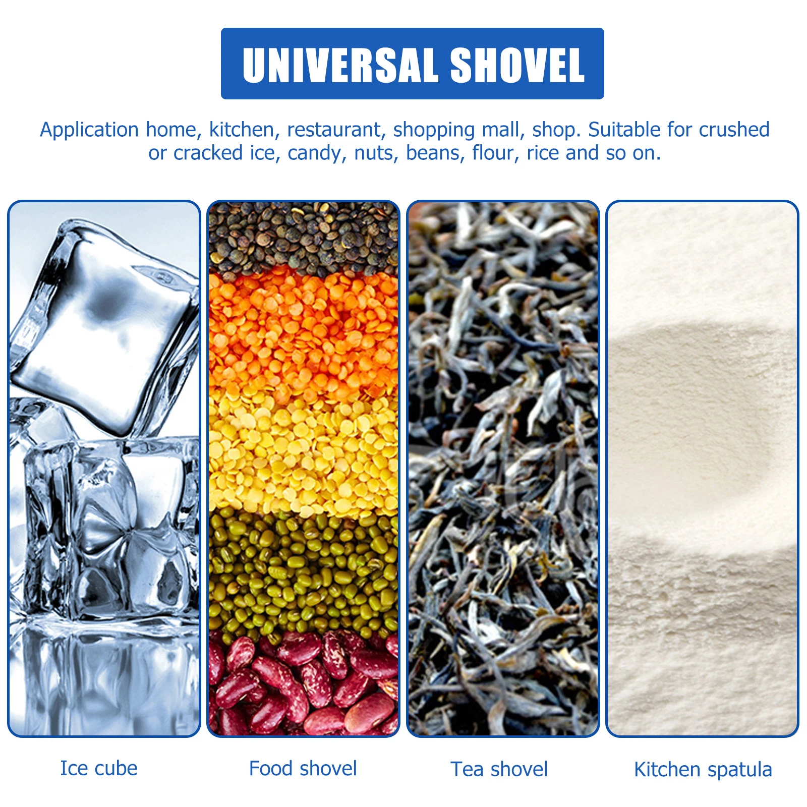 

Stainless Steel Ice Shovel Multi Purpose Food Scoop for Kitchen Use Gold Tone Rice and Popcorn Serving Tool