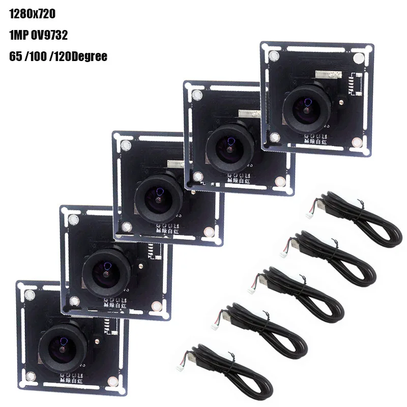 

5Pcs/Lot 1280x720 OV9732 1MP USB Camera Module 65/100/120 Degree Free Driver FF with USB Cable for automatic dart scoring system