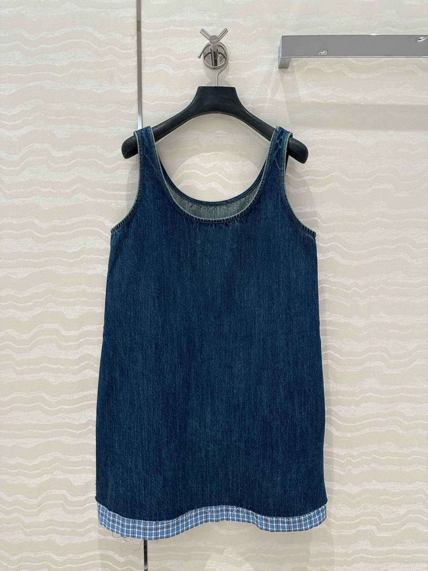 25 Spring/Summer New Product Intellectual Molecular College Style Denim Denim Dress Retro and Clever Girl Tank Top Skirt