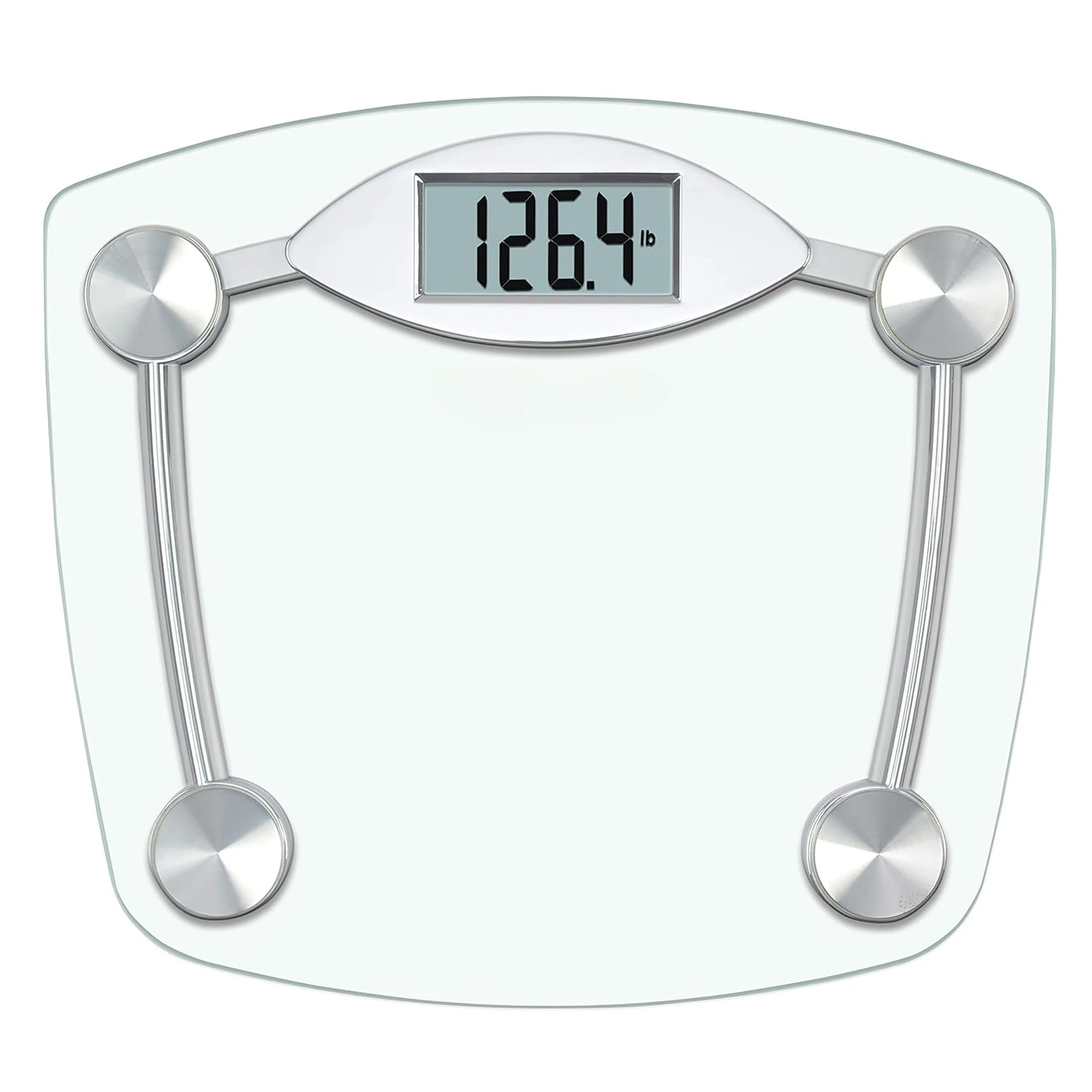

Digital Bathroom Scale, Highly Accurate Body Weight Scale, Instant On and Off 400 lb, Sturdy Clear Glass with Chrome Finish Base