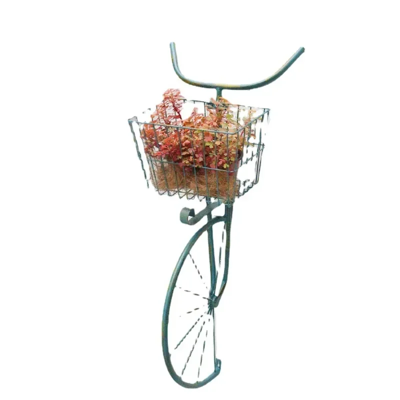 Vintage Do Old Stand For Flowers Wall Hanging Bicycle Pots For Plants Garden Iron Flower Rack Balcony Decoration Shelf Plants