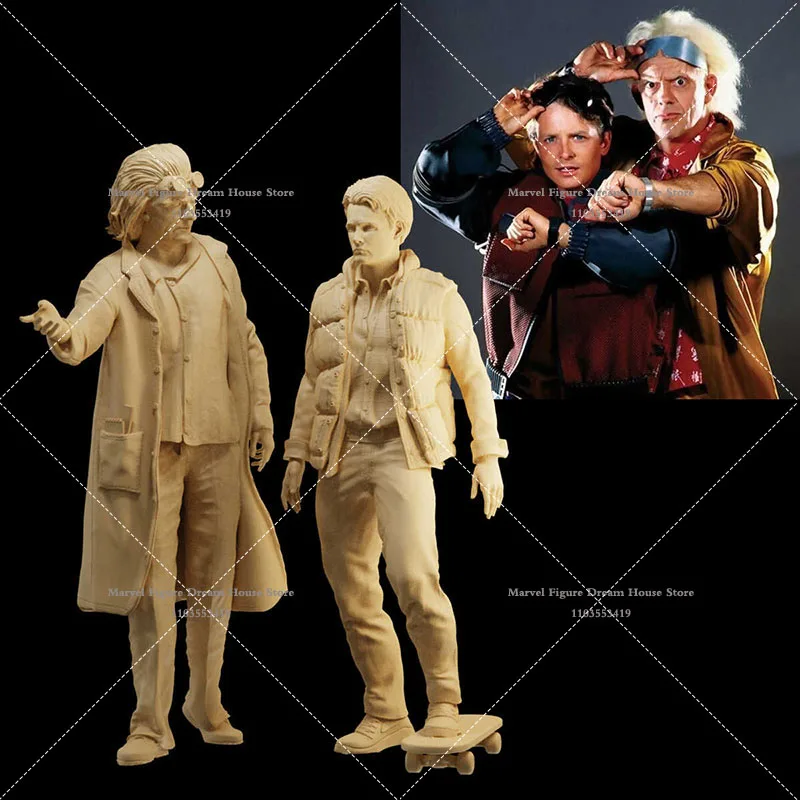 1/64 1/43 1/35 Scale Miniature Scene Doll White Model Un-panited Back To The Future Dr. Brown Mini Action Figure Model Toys