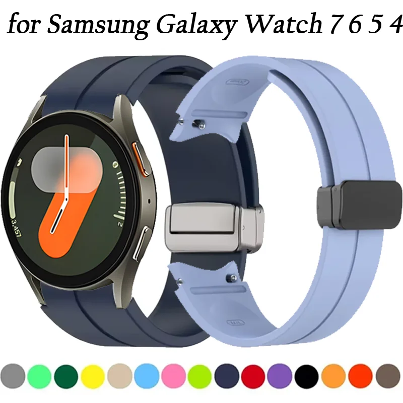 20mm Nahtloses Silikon-Magnetverschluss-Armband für Samsung Galaxy Watch 5 Pro 45mm 6 4 Classic Correa Galaxy Watch 4/5/6/7 44mm 40mm