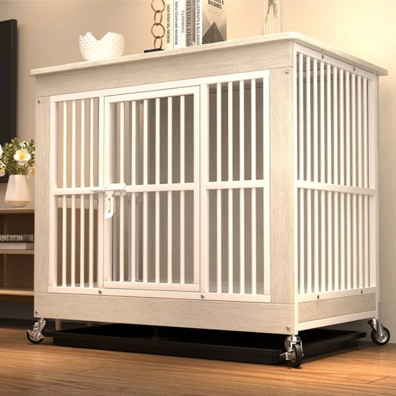 Pet golden retriever edge dog cage, light glazed 80 * 52 * 77 ordinary crash lock
