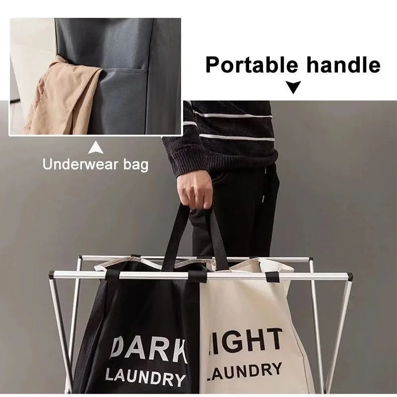 1/3 Grids Dirty Clothes Laundry Basket Storing Waterproof Oxford Storage Bags Portable Foldable Clothing Toy Household Organizer