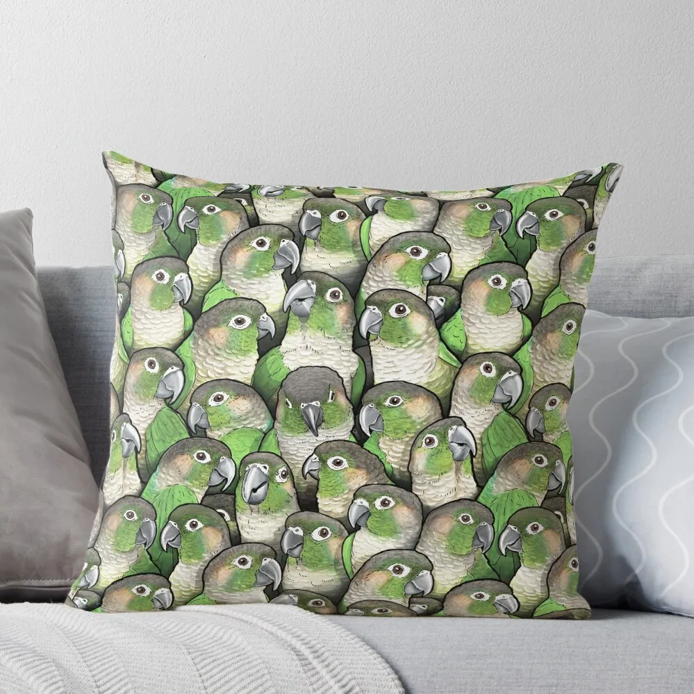 Green-cheeked Conures Throw Pillow Pillowcases Throw Pillow Covers