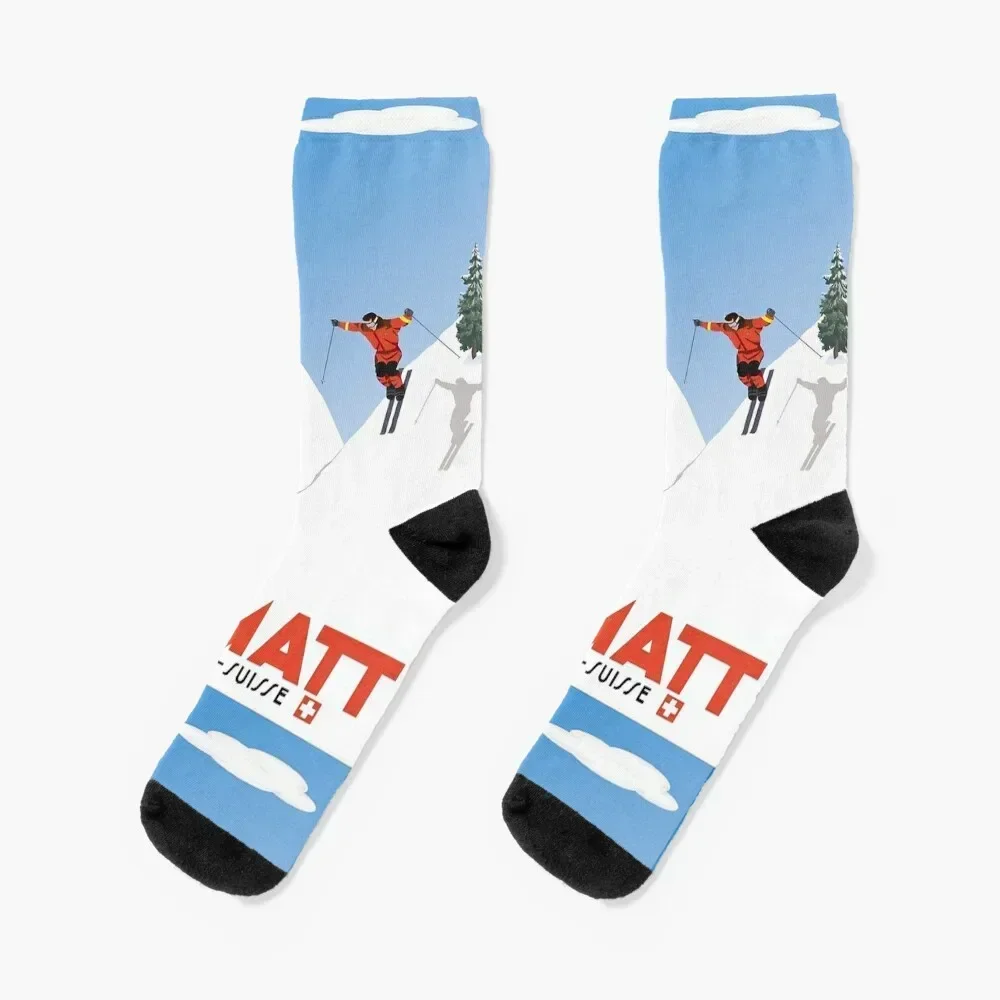 

Ski Zermatt 2 Socks Sports Climbing Soccer designer brand Designer Man Socks Women's