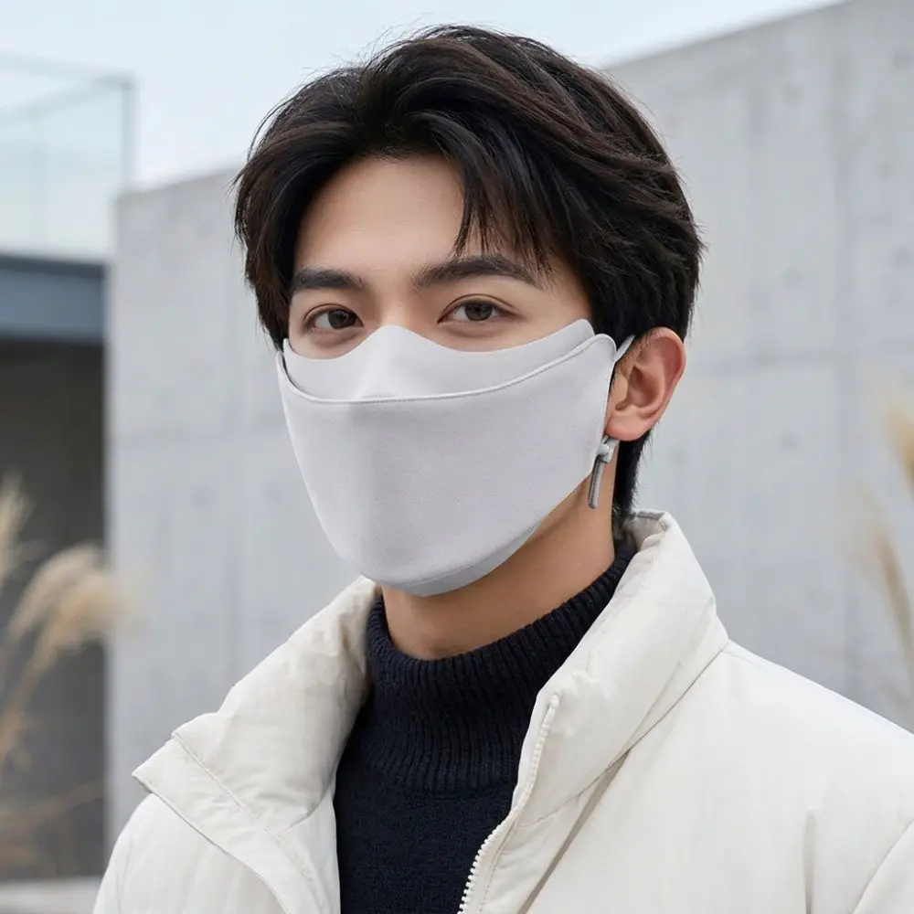 Half Face Partition Warm Face Mask Heat Retain Anti Fog Wind Dust Proof Mask Adjustable Ear Loop Thickened Sunscreen Mask