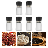6 PCS Salt Pepper Grinder Manual Salt Pepper Mill Spice Grinding Containers for Camping BBQ Home Kitchen Use Kitchen Gadgets
