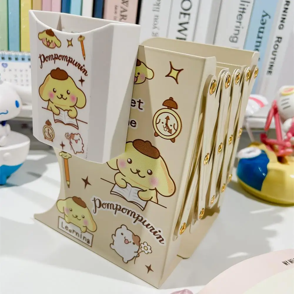 Kuromi Cinnamoroll ชั้นหนังสือโลหะนักเรียนน่ารักปรับขนาดได้พับโต๊ะเก็บเอกสารสำนักงานหนังสือ