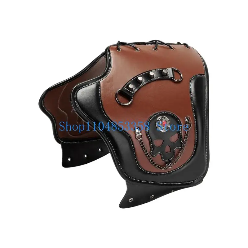 652F Stylish PU Leather Motorcycle Heat Protector Universal Engine Cover Deflector For Various Bikes