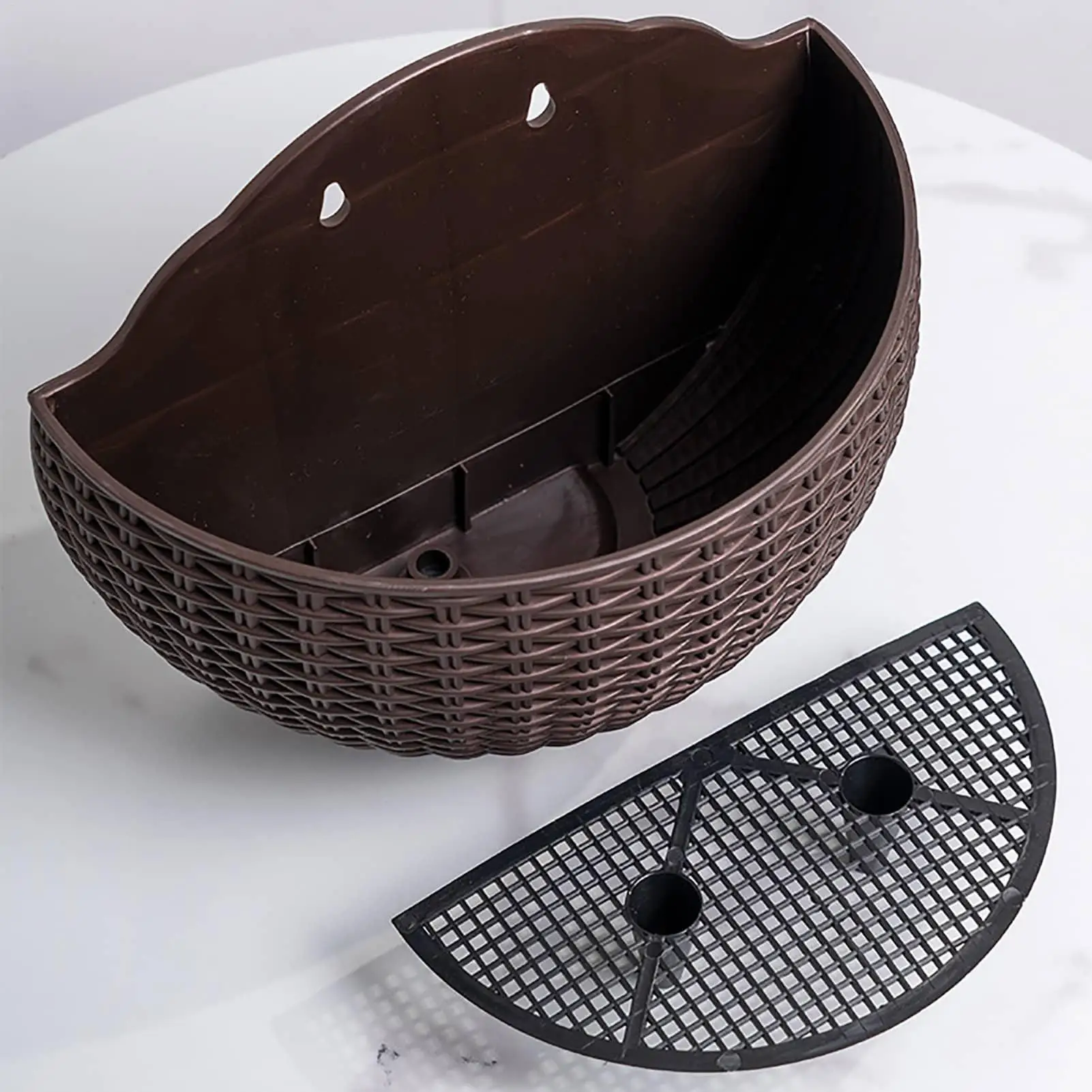 Hand Exquisite Wall-mounted Plastic Basket Indoor Outdoor Storage Flower Pot Plant Container Home Living Room Decoration