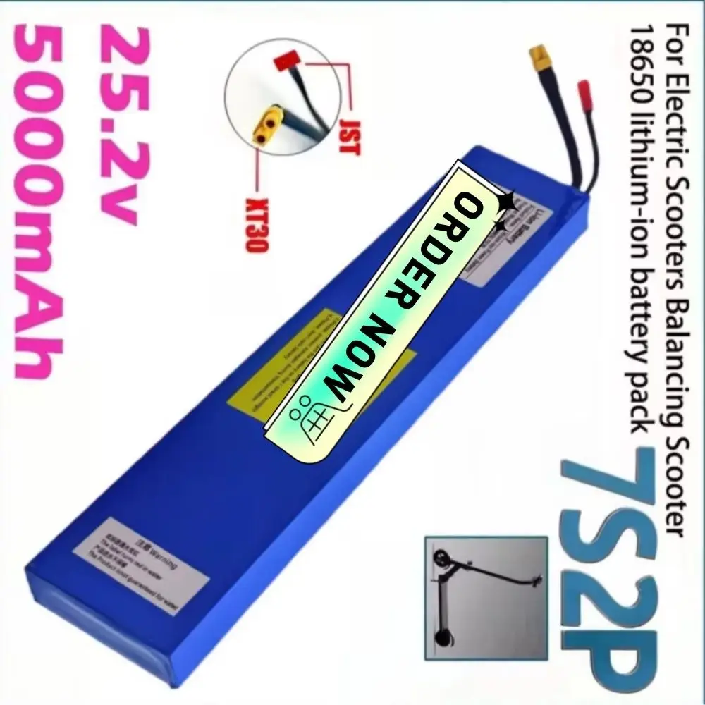 

Литий-ионный аккумулятор 7S2P 25.2V 5.0Ah 18650, высокопроизводительный источник питания для электросамокатов и гироскутеров, 5000 мАч