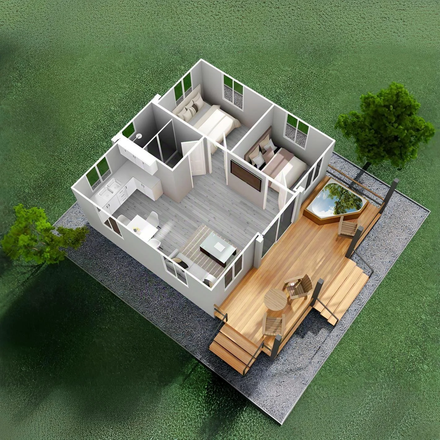 Customized Color 40Ft 20Ft Modular Movable Modern Expandable Container House Eco-Friendly Fast Install 2-5 Bedroom Bathroom Gym