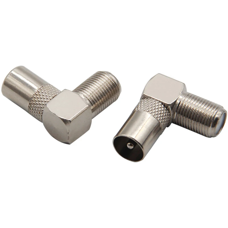 1PCS F-Type Female Aluminium Alloy 90 Degree Right Angle TV Aerial Antenna Plug Connector Adapter Plug to Socket Coax Cables