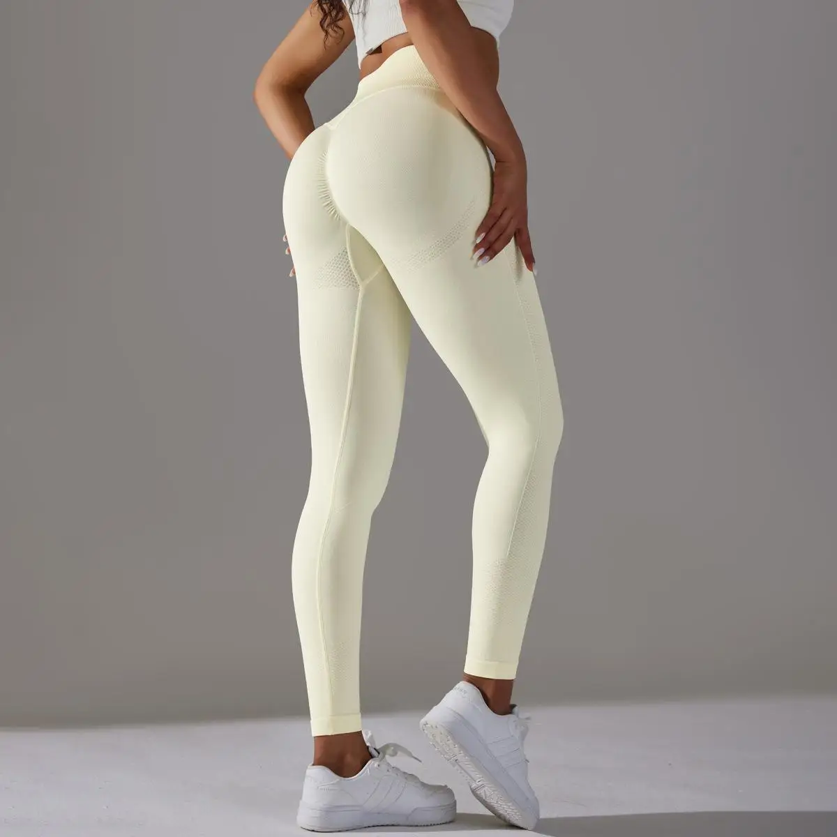 New Women Yoga Leggings Gym Tight Quick Dry Push Up Slim Pants Female Fitness Sport Seamless High Waist Elastic Solid Leggings