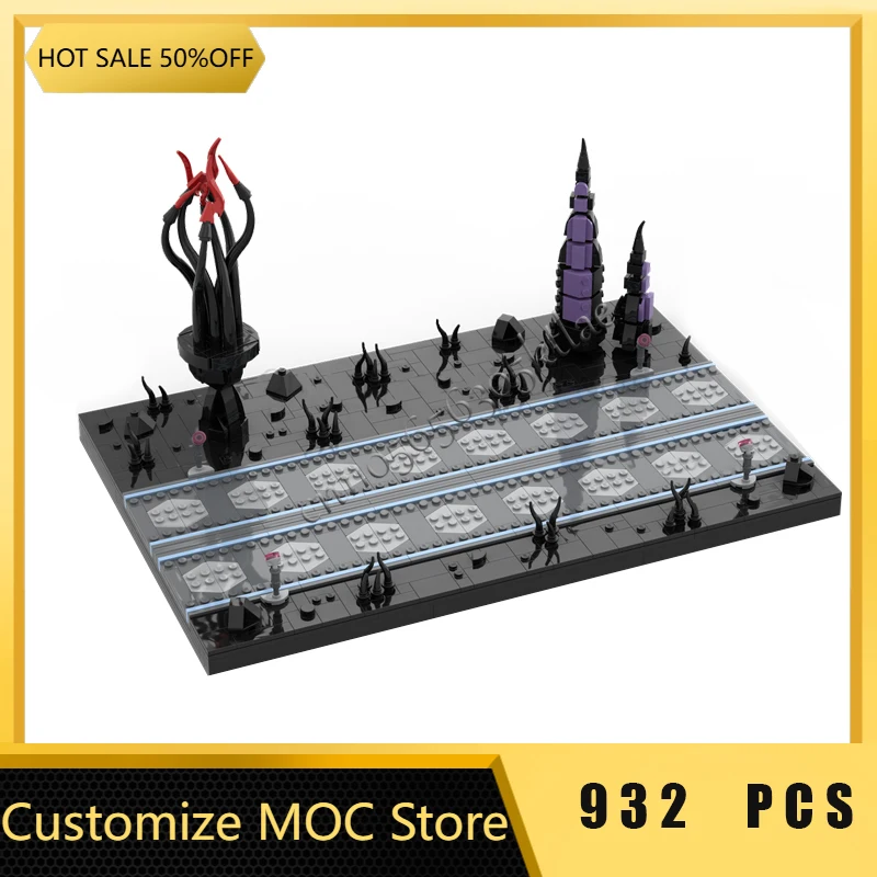 

932 PCS MOC Medieval Dark Display Platform Architecture Scene Building Block Customize Diy Education Assembly Kids Toys Gifts