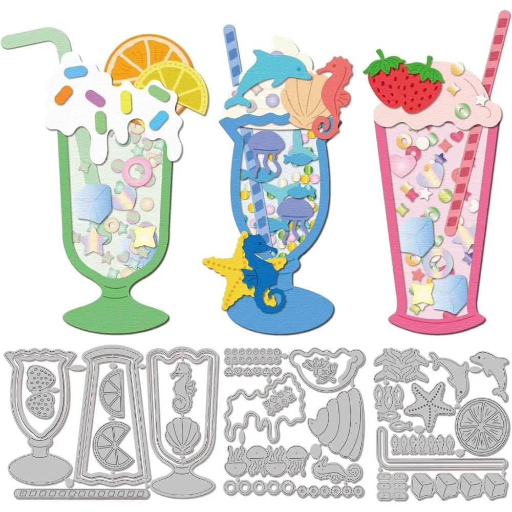 Schneideformen aus Kohlenstoffstahl mit Meeresmotiv für DIY-Scrapbooking, Fotoalbum, dekorative Prägung, Papierkarten, Getränke