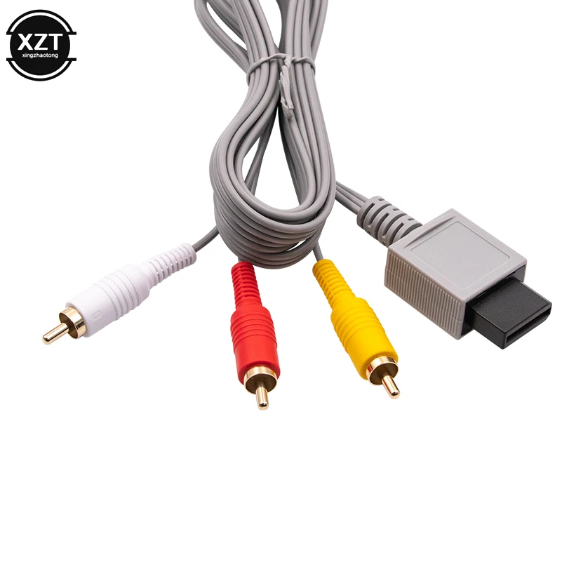 Cable RCA de 1,8 m para Nintendo Wii, Conector de Audio y vídeo, 480p, chapado en oro