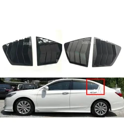 Fit For Honda Accord 9th Sedan 2014-2017Car Rear Louver Window Side Shutter Cover Trim Sticker Vent Scoop ABS Carbon Fiber Black