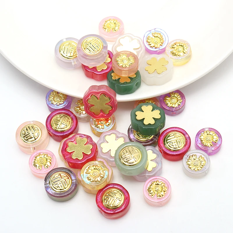 الخرز الزجاجي المسطح والمستدير لصنع الحلي ، أحجام متعددة ، ألوان مختلطة ، سوار وقلادة تصنعها بنفسك ، إكسسوارات مصباح ، 20: 50