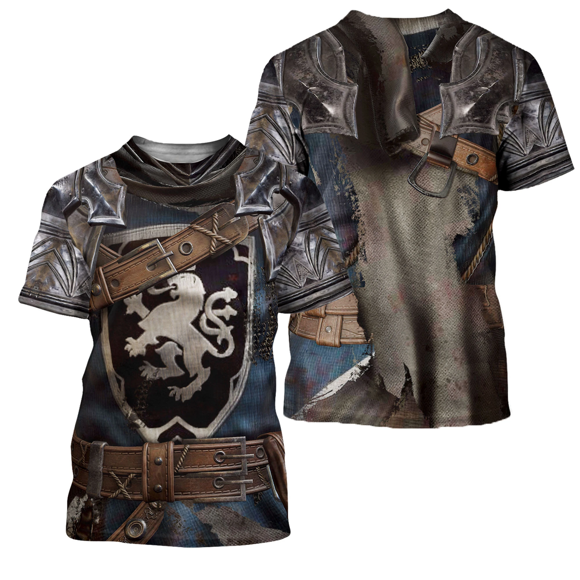 SW 3D Full Print Graphic T-Shirts Medieval Armor Oversized Men's Clothing Loose Casual Cool Pullover Round Neck Polyester Tops