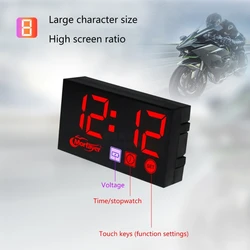 12V Motorcycles Digital Clock Voltmeter Thermometer Motorcycles Accessory 3 In 1 Electronic Meter Waterproof D7YA