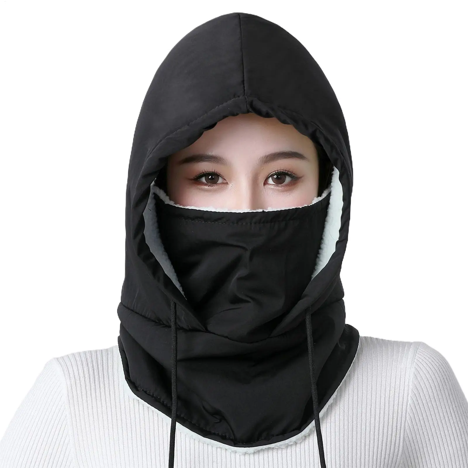 

Ski Hood Waterproof Fleece Neck Warmer Winter Snowboarding Full Head Cover For Runners Cyclists Women Motorcycle Cycling