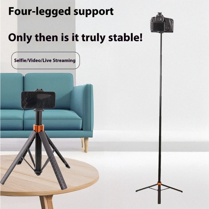 Lightweight 4 Leg Phone Tripods Adjustable Mount For Stable In Outdoor Indoor scene F19E