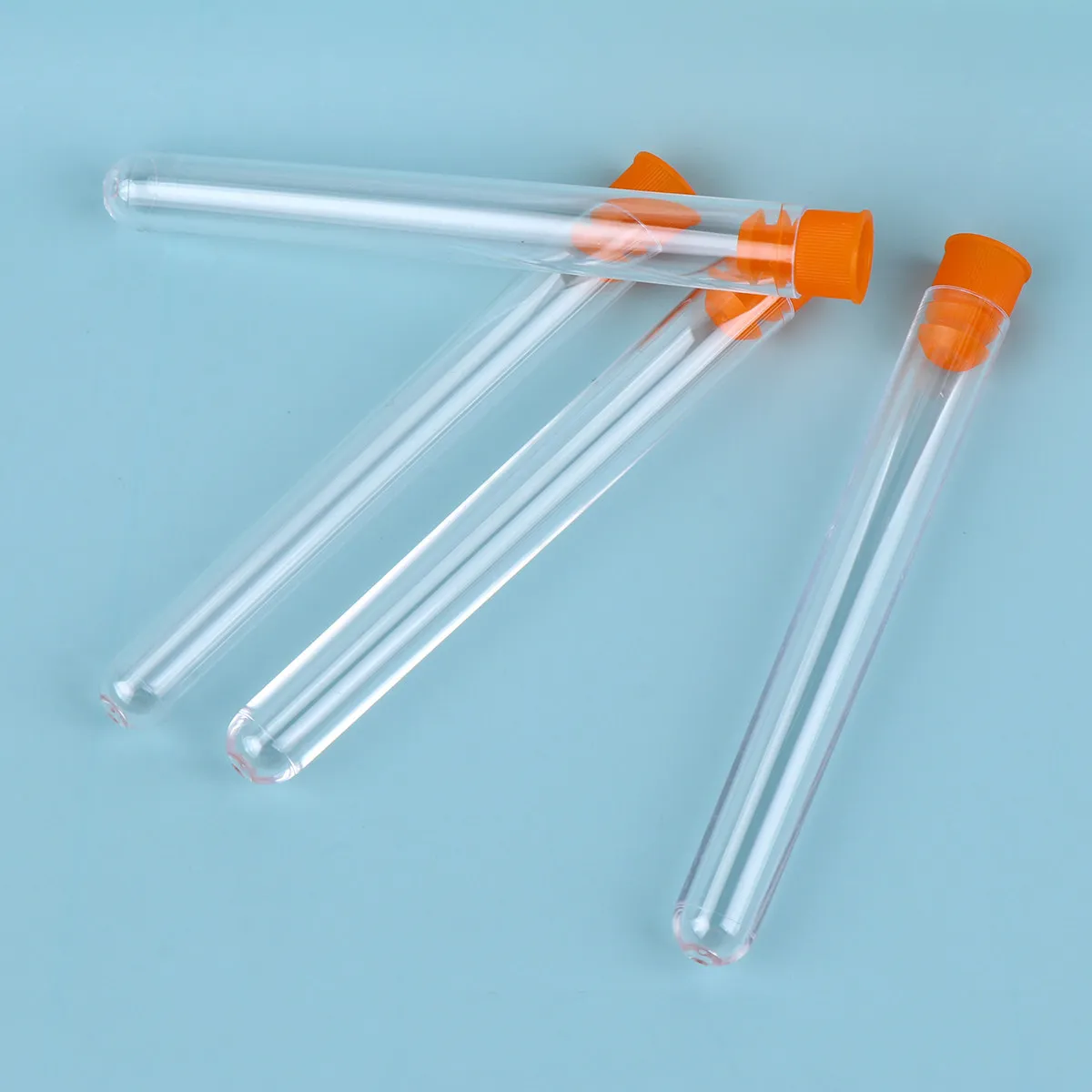 50Pcs Clear Plastic Tubes with Lids Portable Compact Test Tube Set for Science Labs Beauty Samples Lotion Gel Liquid Storage