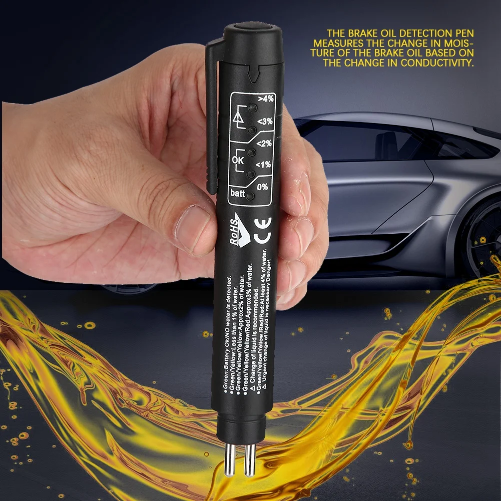 Accurate Car Brake Fluid Test 5 Leds Indicator Car Inspection Tools Brake Fluid Drect Testing Determining Car Brake Oil Tool