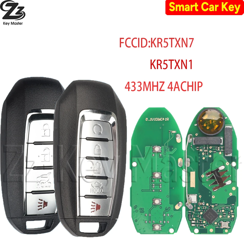

Смарт-ключ-пульт для Infiniti Q50 Q60 2019-2022, FCC ID: KR5TXN7, Continental: S180144716, 433 МГц, чип 4A, 4/5 кнопок