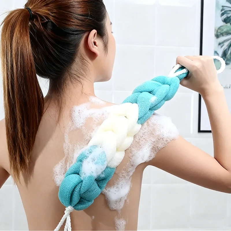 شبكة رغوة الإسفنج شرائط حمام كتلة اللون كرات حمام الكبار الظهر الجسم فرك منشفة الطين فرك