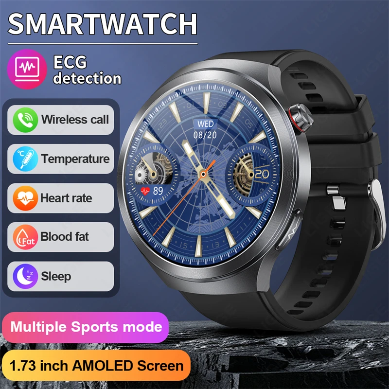

2025 New For HUAWEI Blood Lipids Uric Acid HRV Body Analysis Smart Watch Men ECG+PPG NFC Bluetooth Call AI Health Smartwatch Men