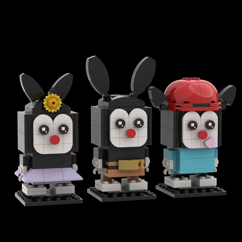 

333pcs MOC Animaniacs Yakko Wakko Dot Brickheadz Model Building Blocks Architecture Toys Christmas Gift Education DIY Creative