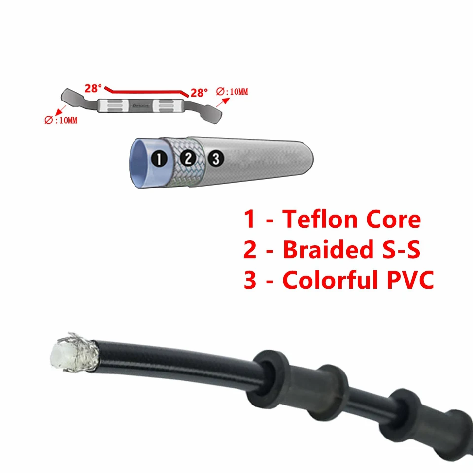 200mm-2400mm Brake Hose Hydraulic DOT Line Cable 10mm Banjo for Suzuki Kawasaki Yamaha Pipe Line Braided oil hose 340 2300