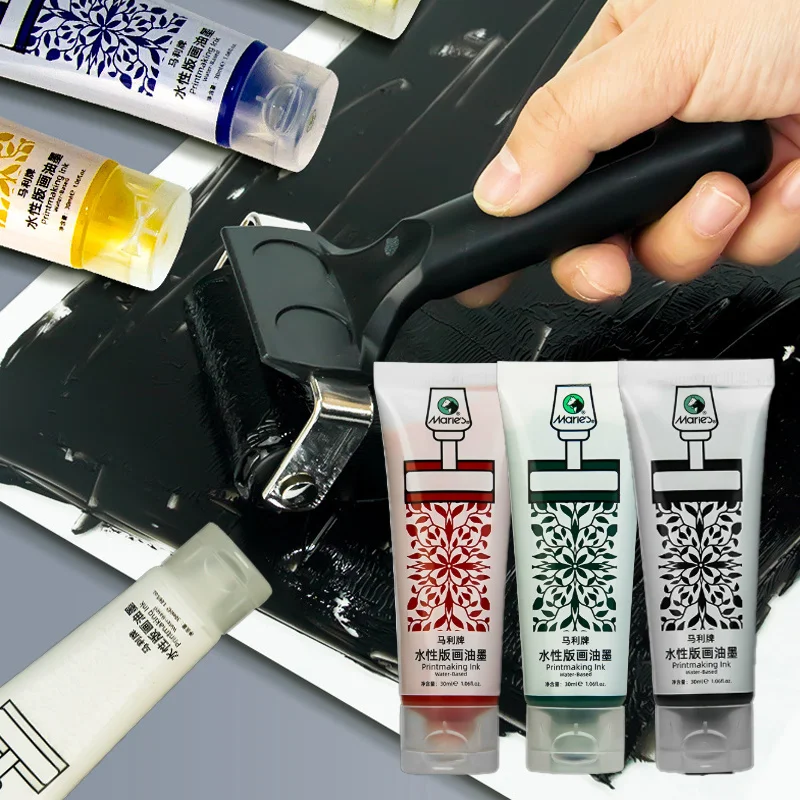 

30ml/75ml Water-based Printmaking Ink Washable Easy To Push Not Fade for Print Creation Handmade Design Art Education