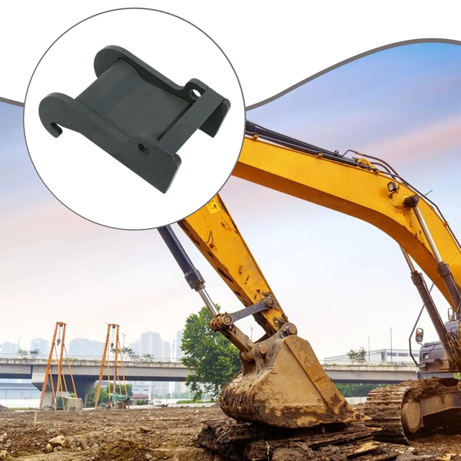 

Coupler Bracket Steel Repair Parts Attachment Black Sturdy Compatible Attach for E-series Excavators