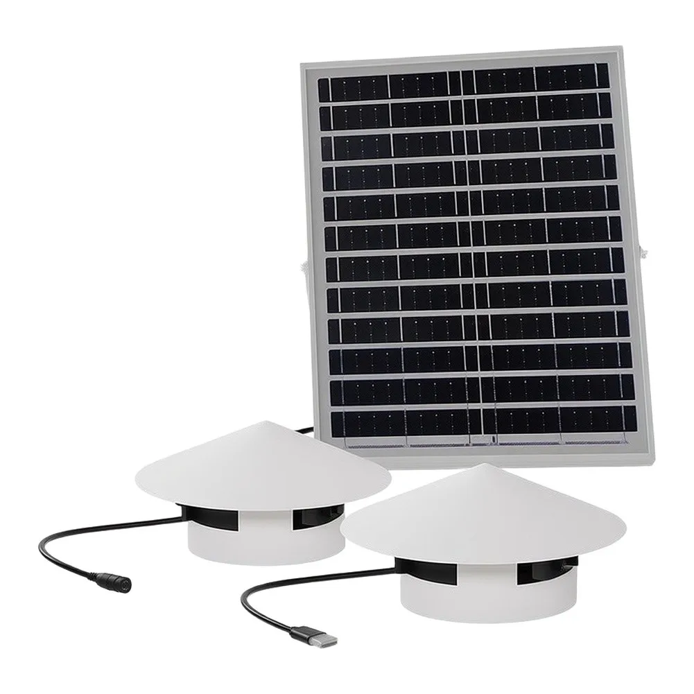 Solar Powered USB For Exhaust Fan 6V 6W Panel Roof Ventilation For 110mm PVC Pipe Duct Bathroom Greenhouse Attic Air Circulation