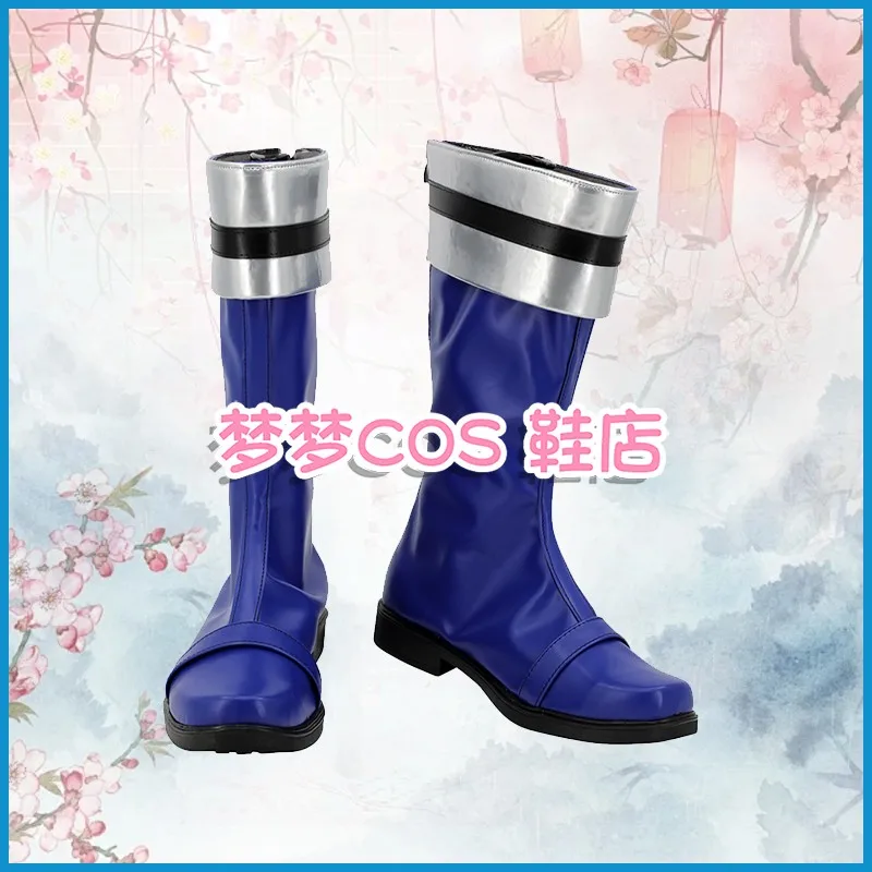 Tokusou Sentai Dekaranger Deka Bule Strój Cosplay Buty Ręcznie Robione ze Sztucznej Skóry