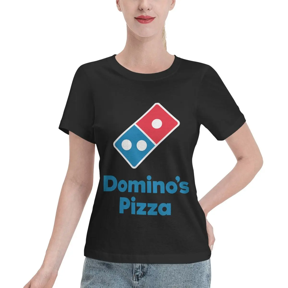 Soft Comfy Pizza Domino S-Icon Women's T-shirt Shopping Streetwear Tee