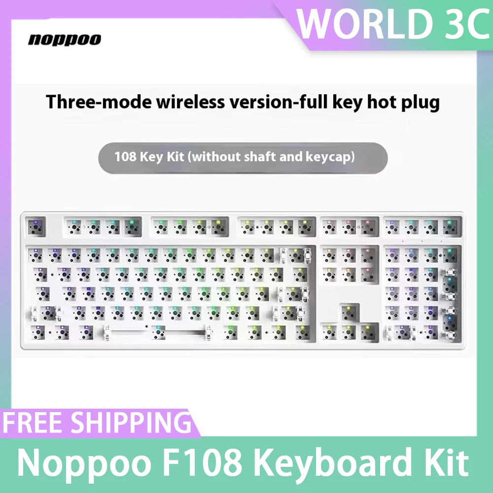 noppoo-f108-mechanical-keyboard-kit-three-mode-rgb-hot-swap-gaming-keyboard-108-keys-customized-office-pc-gamer-accessories-gift